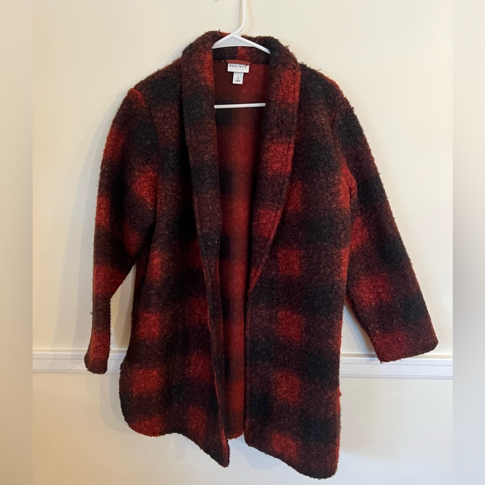 Ava + Viv Teddy Buffalo Plaid Jacket